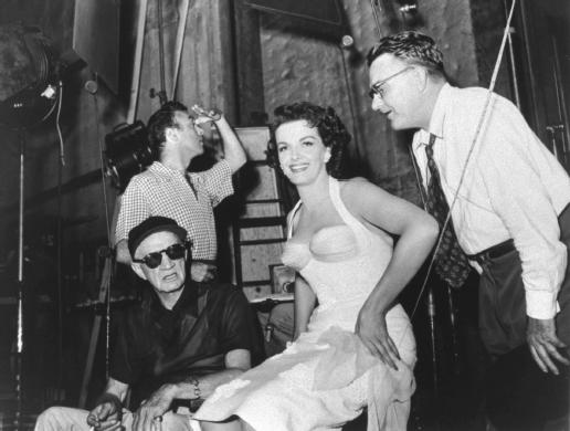 Lloyd Bacon (left) with Jane Russell.