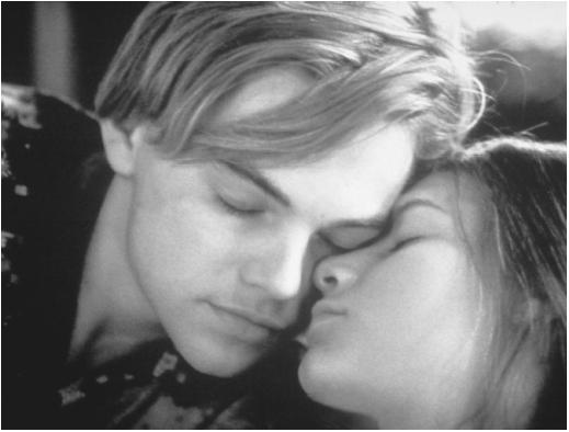 Leonardo DiCaprio with Claire Danes in Romeo + Juliet