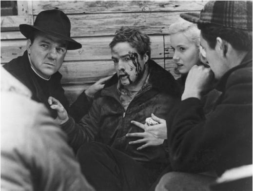 Karl Malden (left) with Marlon Brando and Eva Marie Saint in On the Waterfront