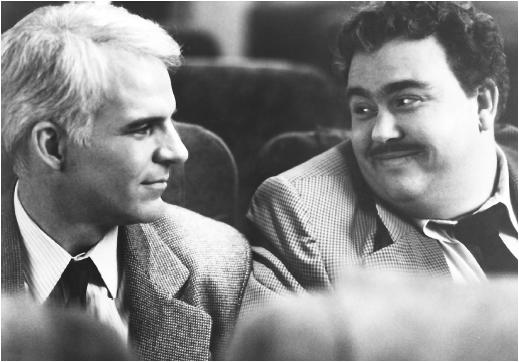 Steve Martin (left) with John Candy in Planes, Trains and Automobiles