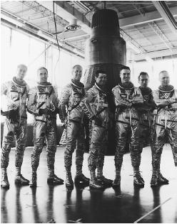 Dennis Quaid (third from right) in The Right Stuff