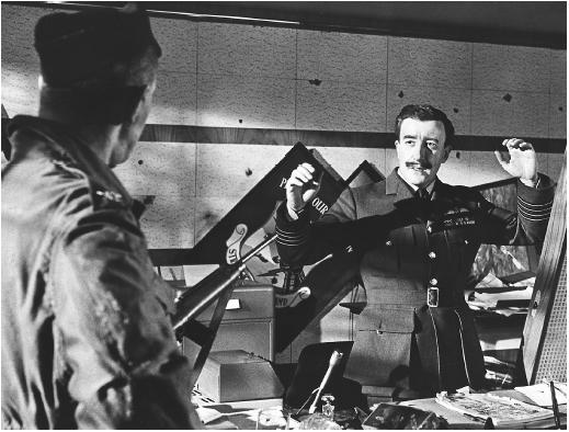 Peter Sellers in Dr. Strangelove: Or, How I Learned to Stop Worrying and Love the Bomb
