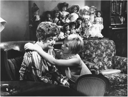 Susannah York (right) with Beryl Reid in The Killing of Sister George