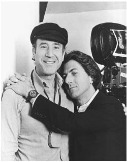 Nestor Almendros (left) with Dustin Hoffman